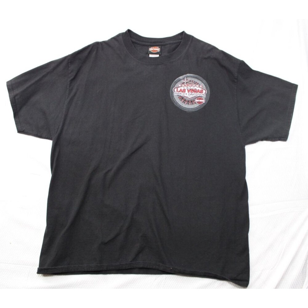 Harley-Davidson Las Vegas X-Large Black T-Shirt‎ Cotton Short Sleeve Graphic Tee